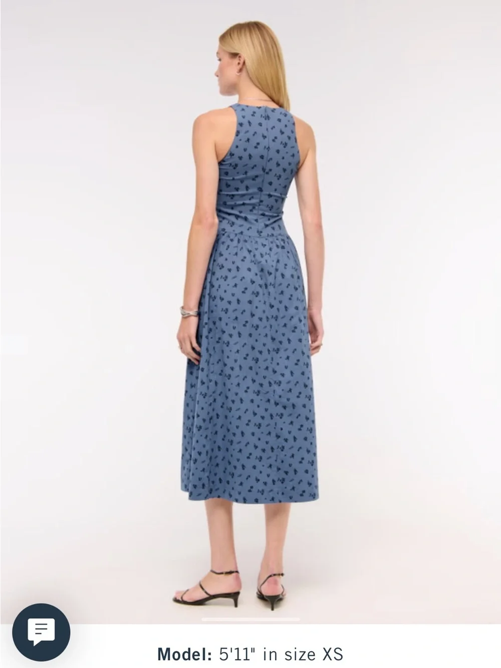 Abercrombie & Fitch Periwinkle Maxi Dress with Navy Floral Print
